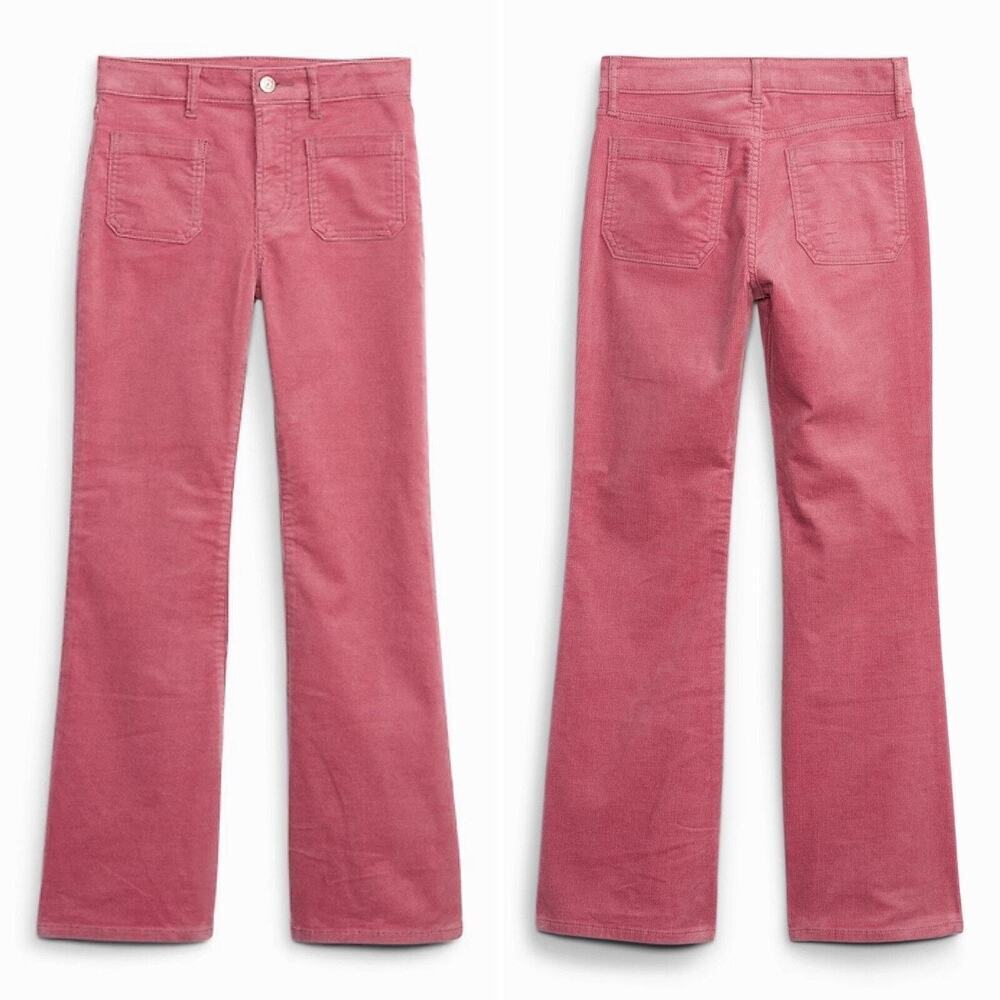 Gap Kids Pink 70s Flare Cords sz 7 Adjustable Waist Girls Pants
